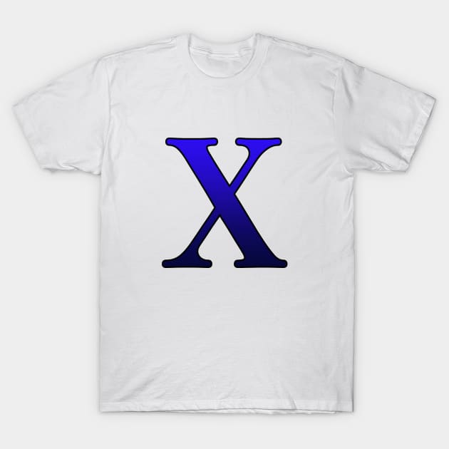 Blue Roman Numeral 10 X T-Shirt by Numerica